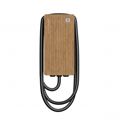 Elektromobiļu uzlādes stacija Teltonika TeltoCharge 22 kW Type2 Oak Wooden 1