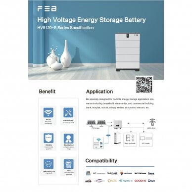 FEB energijos kaupiklis 10,24kWh HV5120-S1-2S 2