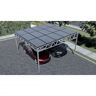 Stoginė - Saulės elektrinė 7,2kW 5520x5920mm (dviems automobiliams) 2